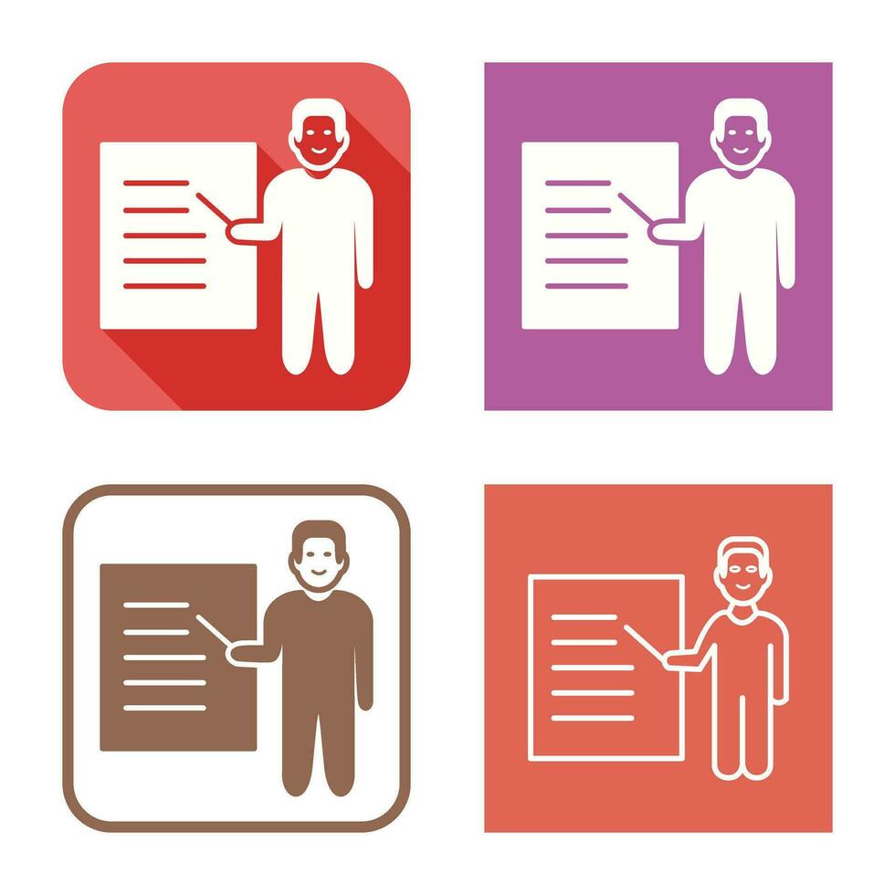 Unique Male Presenter Vector Icon