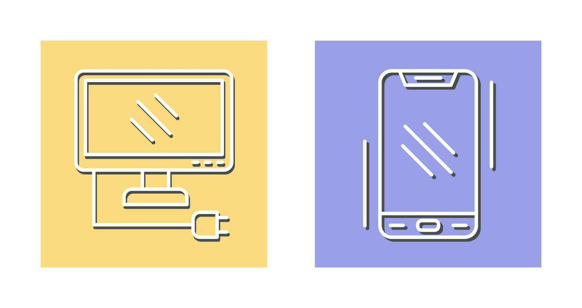 Monitor and Smartphone Icon vector