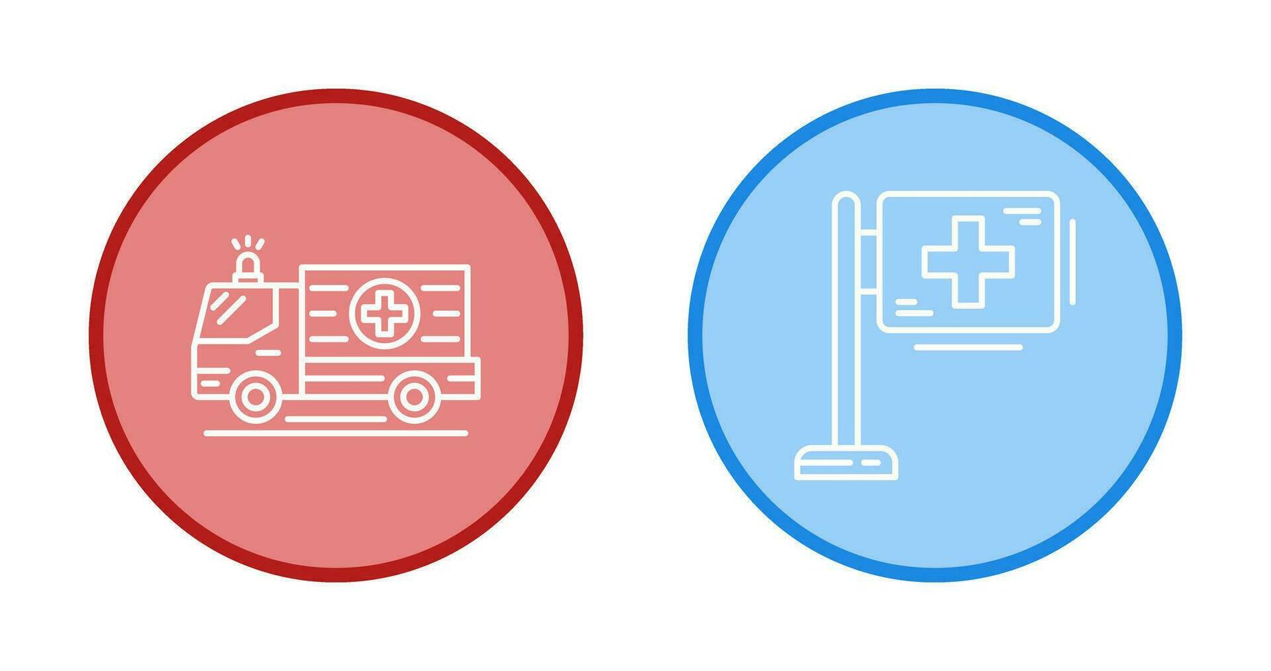 Ambulance and Hospital Sign Icon vector