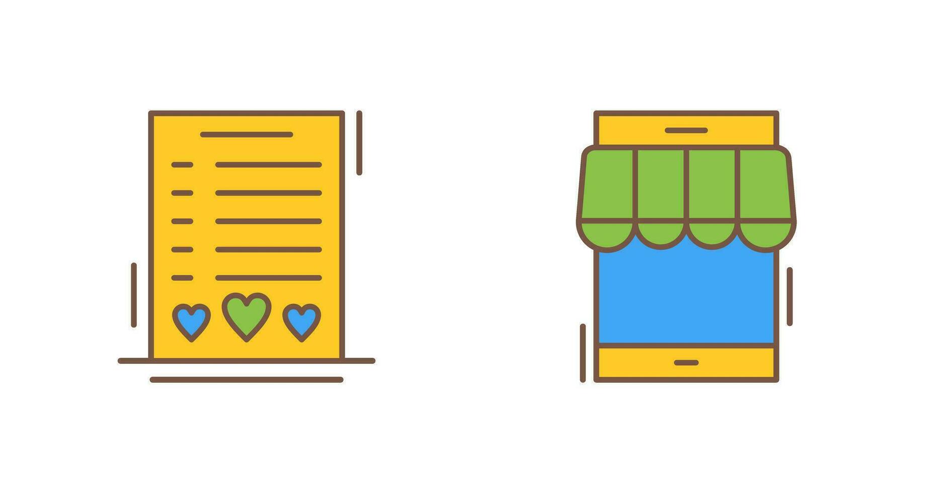 Wishlist and Online Shop Icon vector