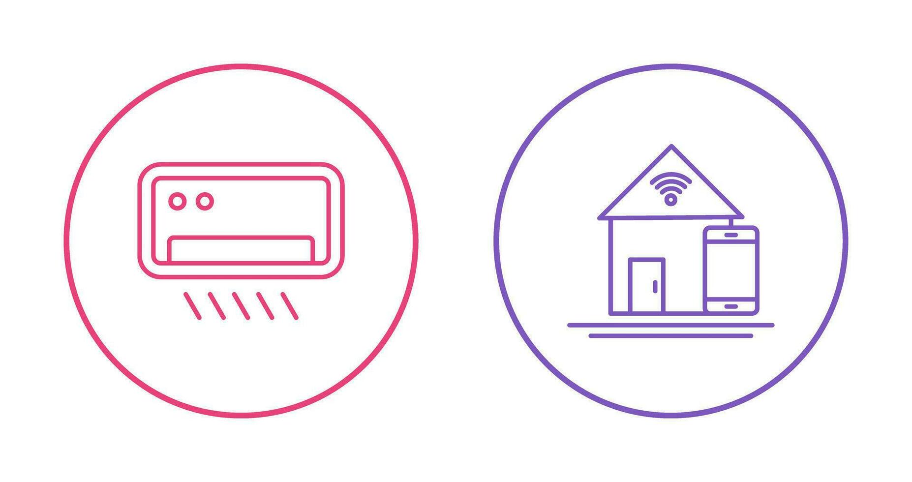 Air Conditioner and Home Automation Icon vector