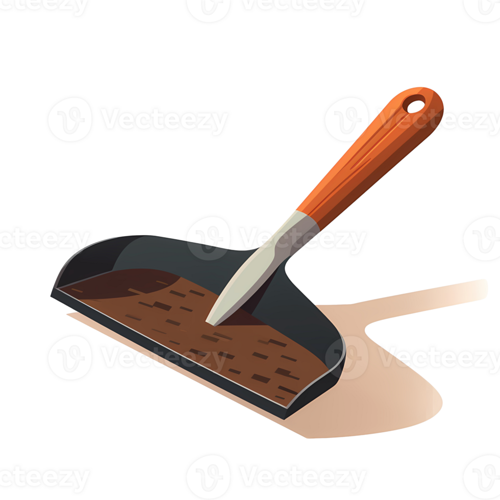 Ai generated shovel with a handle on a transparent background png