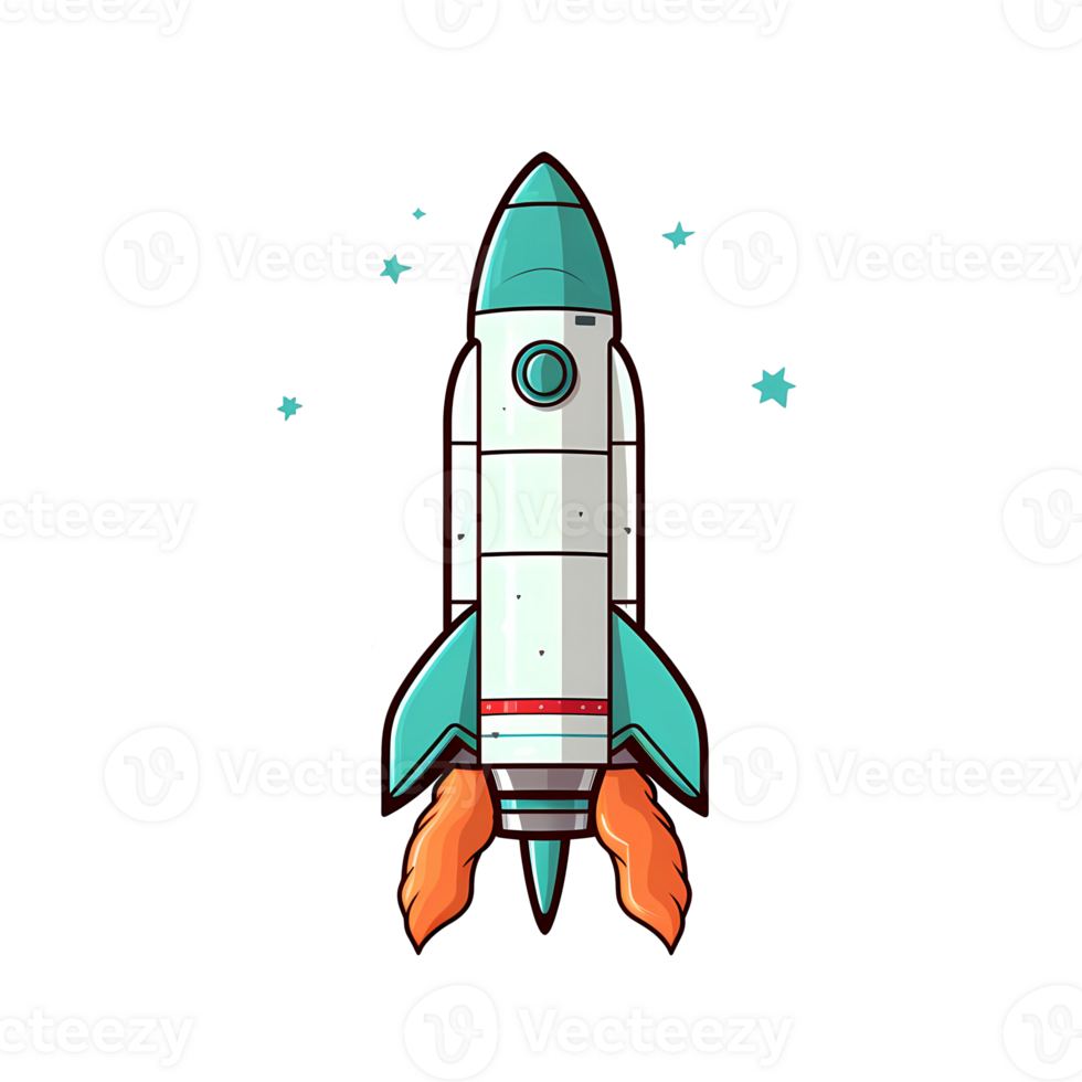 Ai generated cartoon rocket ship on transparent background 33204800 PNG