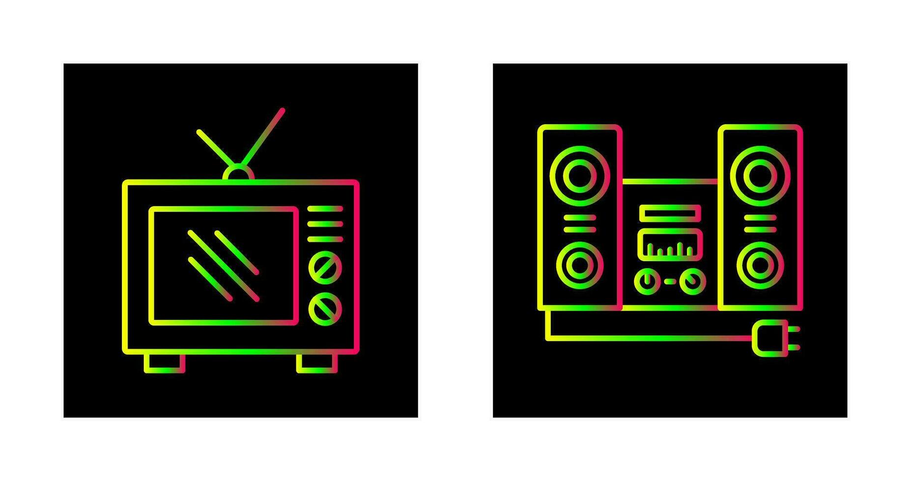 Old TV and Stereo Icon vector