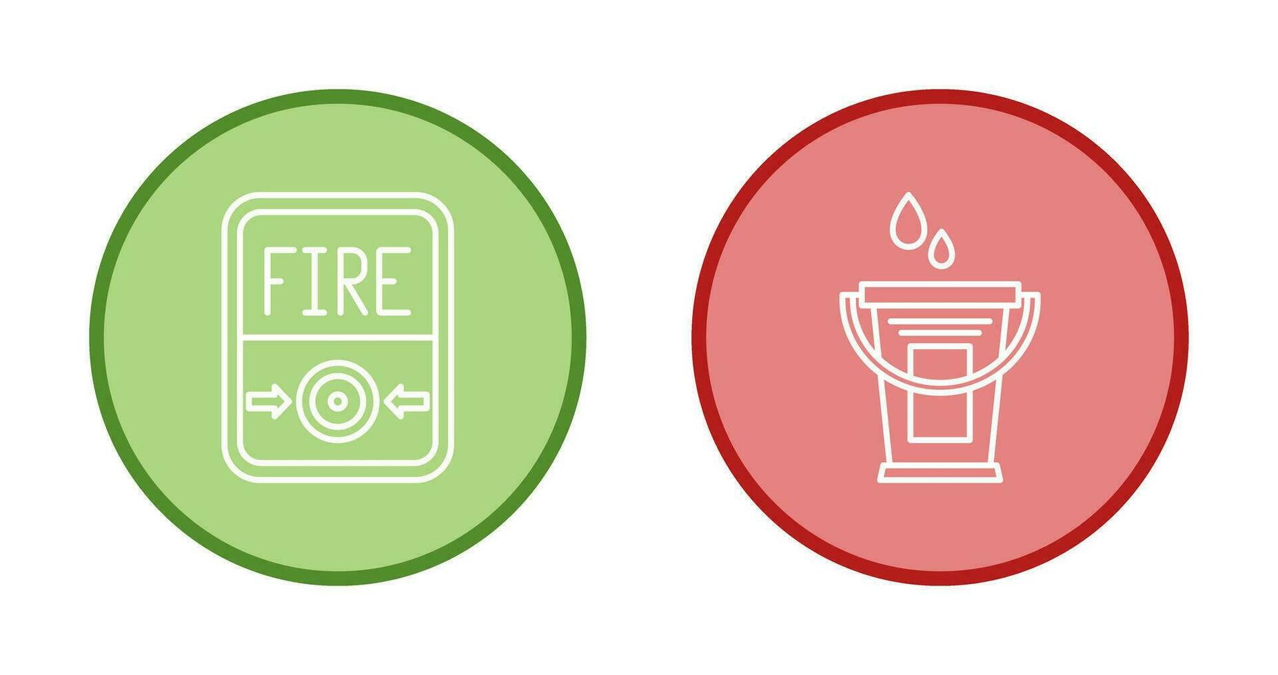 Fire Button and Water Bucket Icon vector