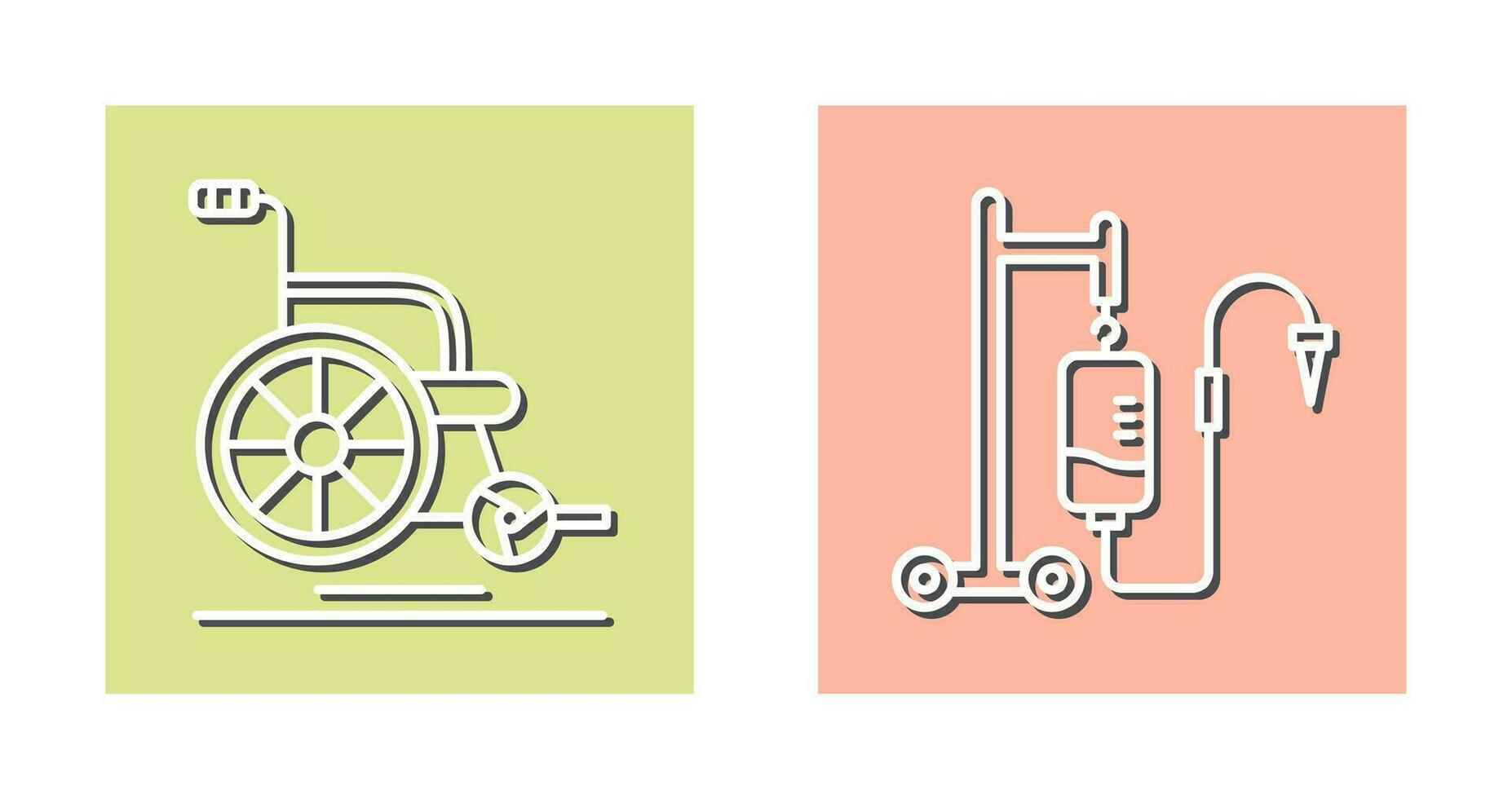 Wheel Chair and Intravenous Icon vector