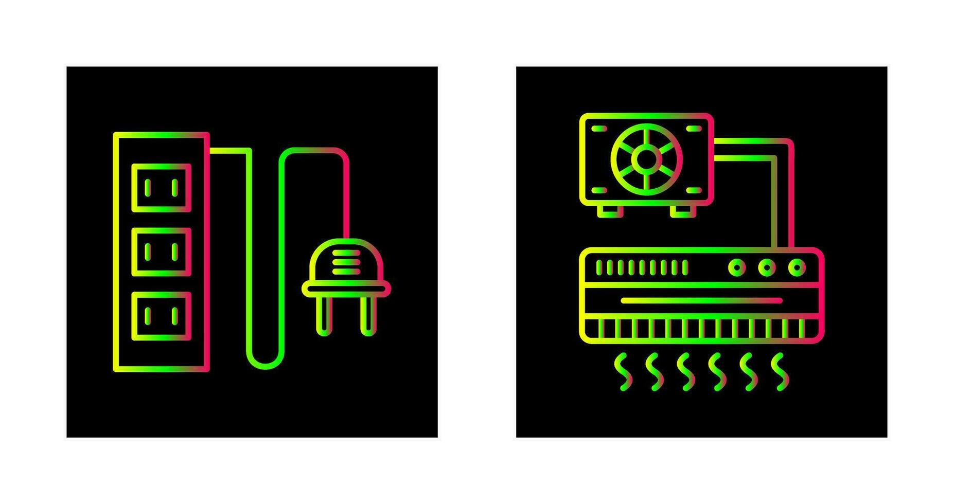 Power Socket and Air Conditioner Icon vector