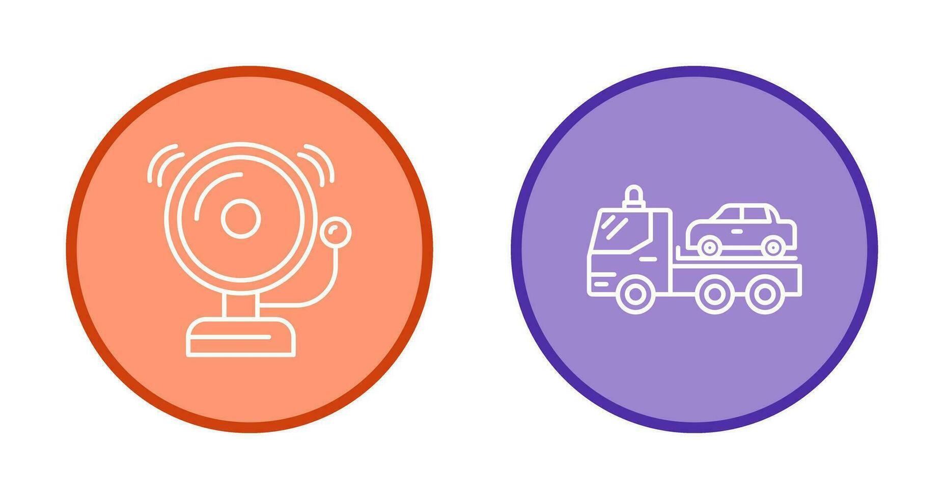Fire Alarm and Tow Truck Icon vector