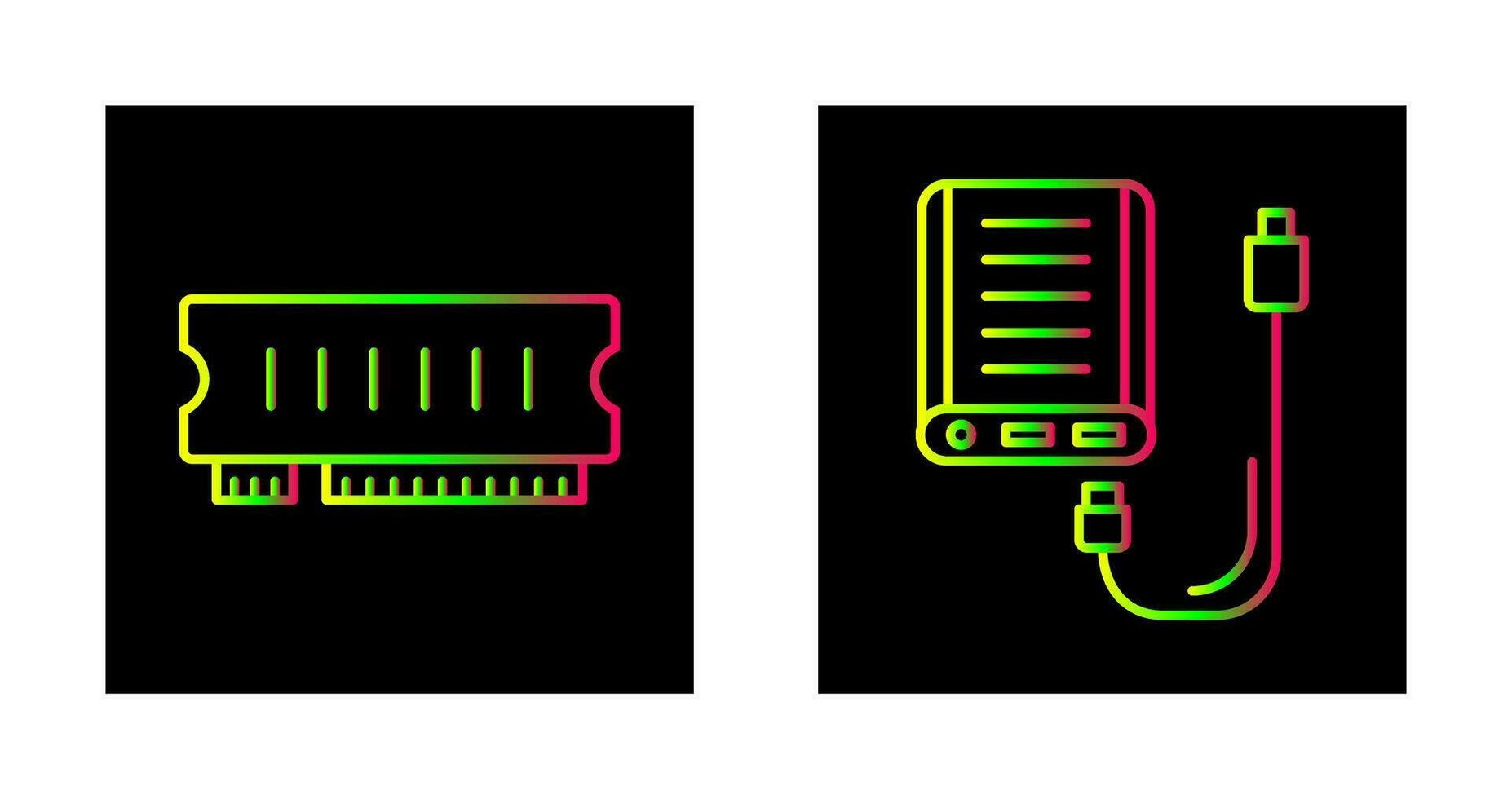 Ram and Power Bank Icon vector