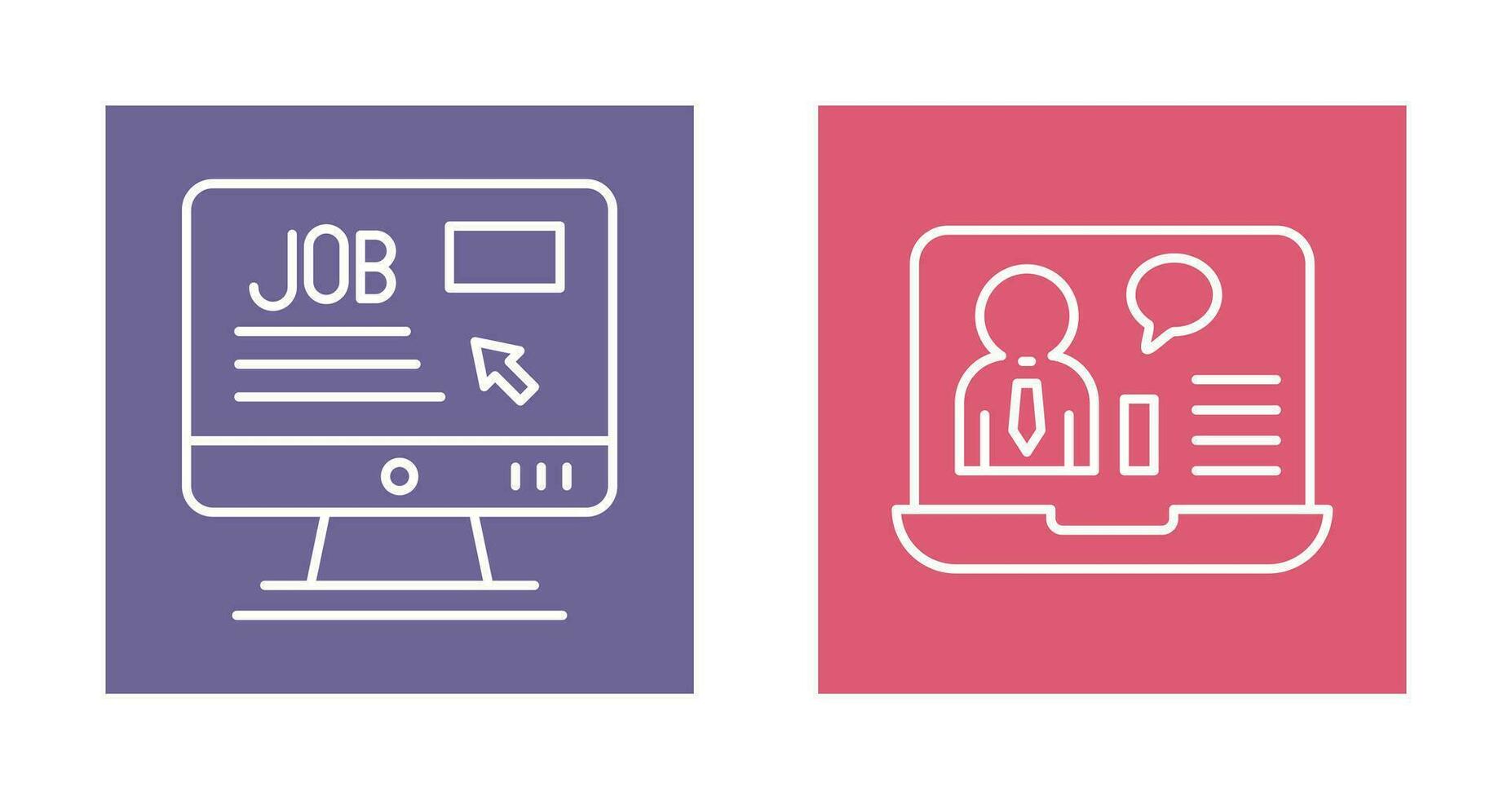 Online Job and Online Job Interview Icon vector