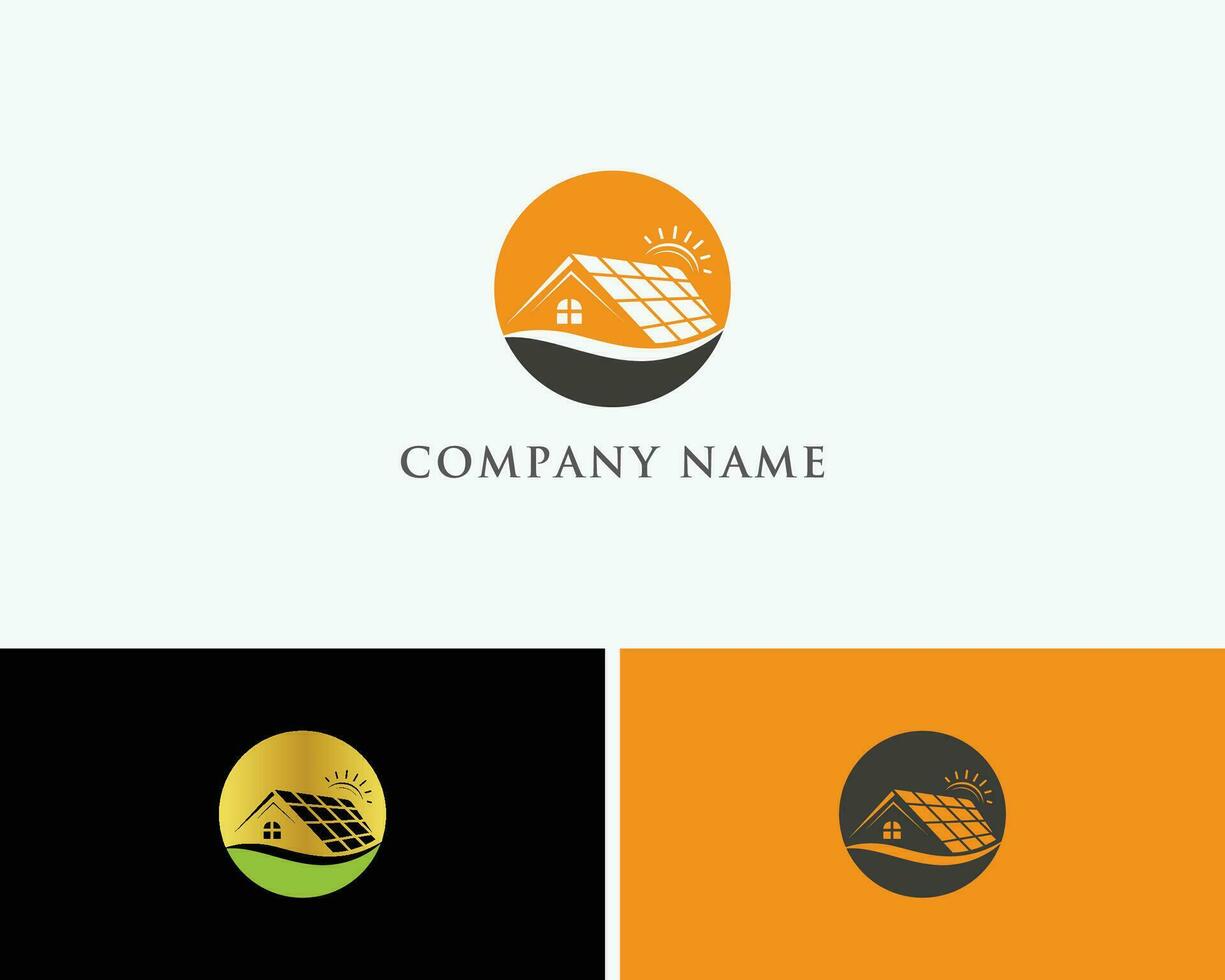 Solar House Logo Design vector