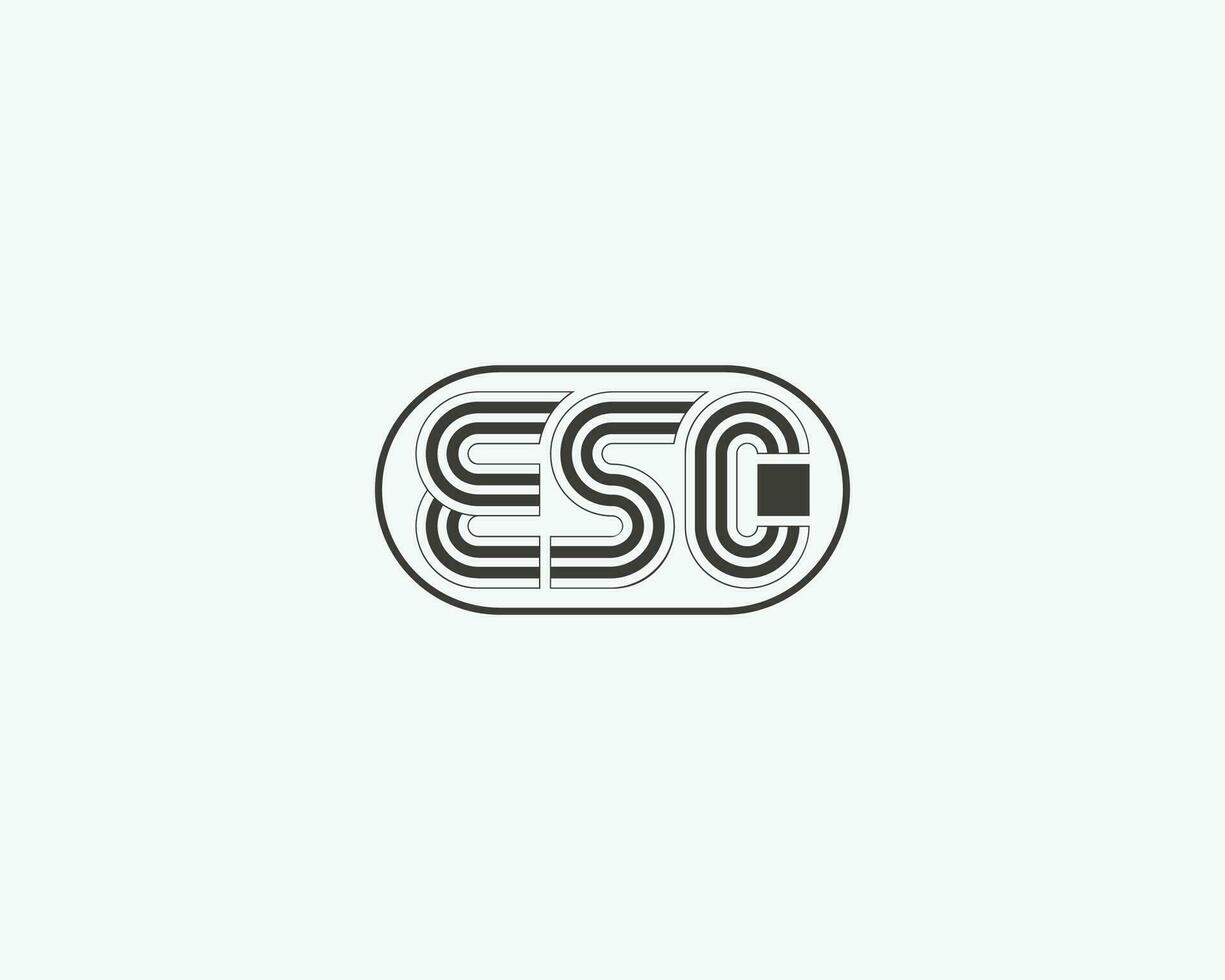 Esc letra logo diseño vector