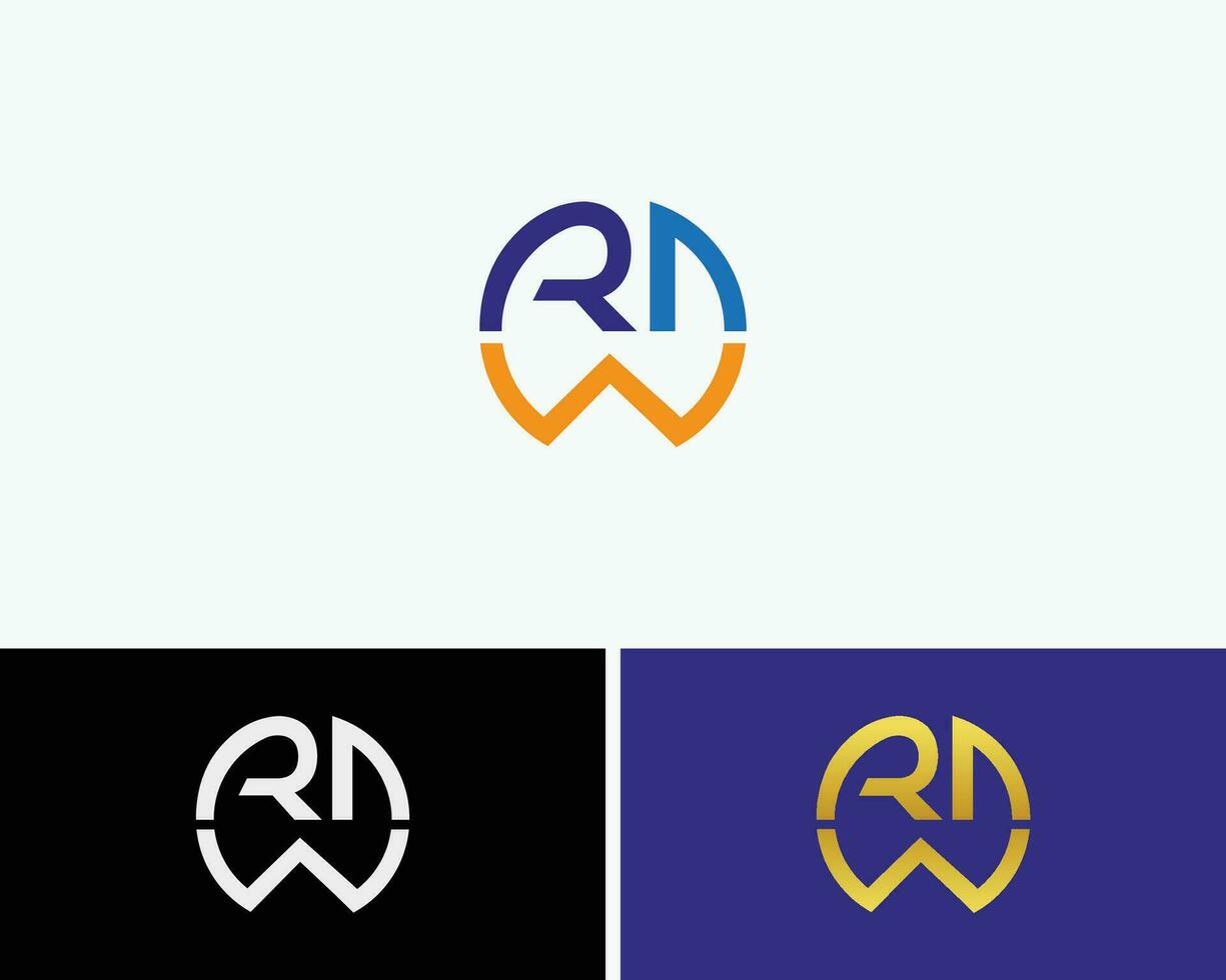 RWD or RDW Logo Creative Rounded Letters vector