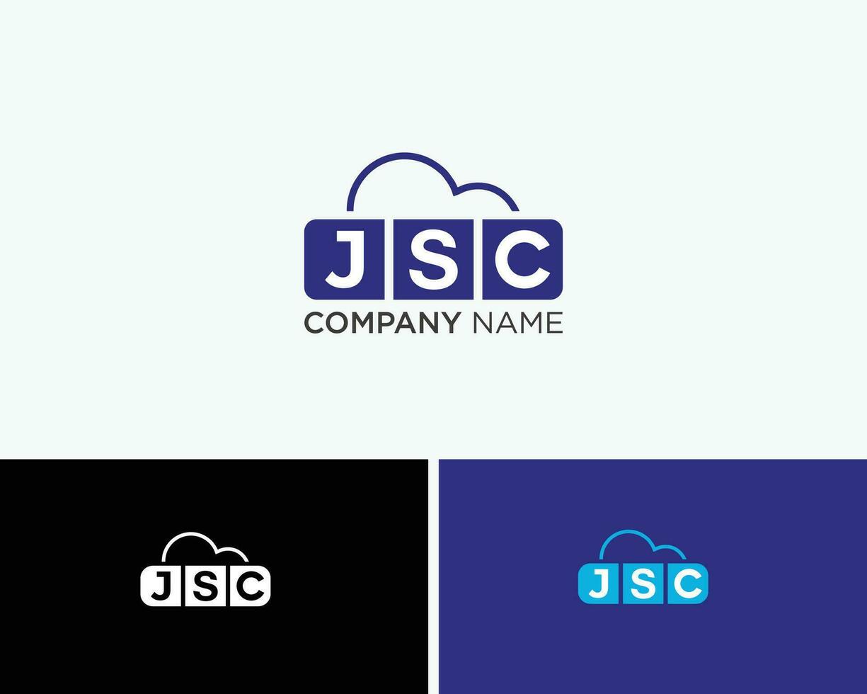 JSC cloud level up logo design vector