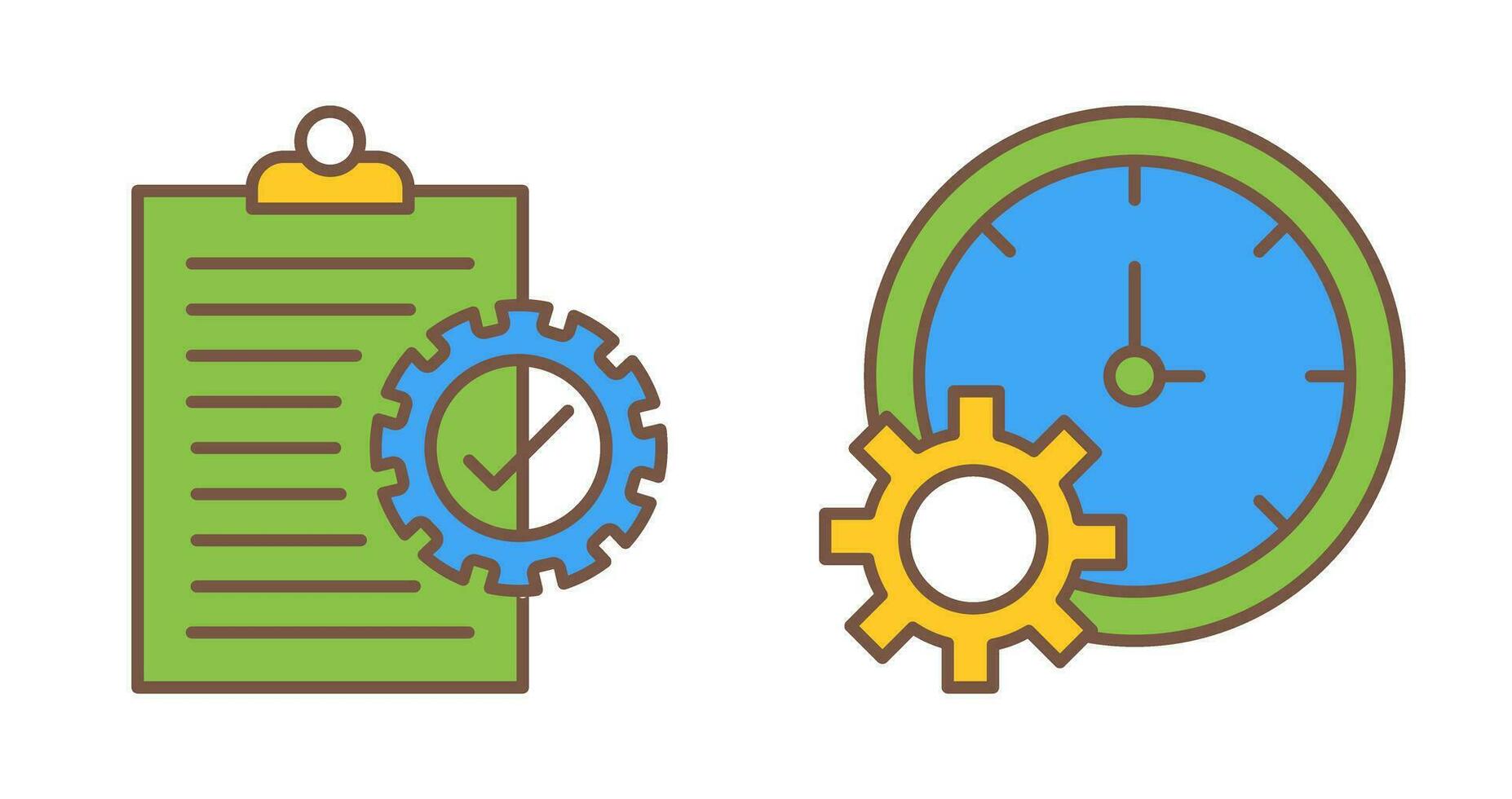 Check List and Time Setting Icon vector