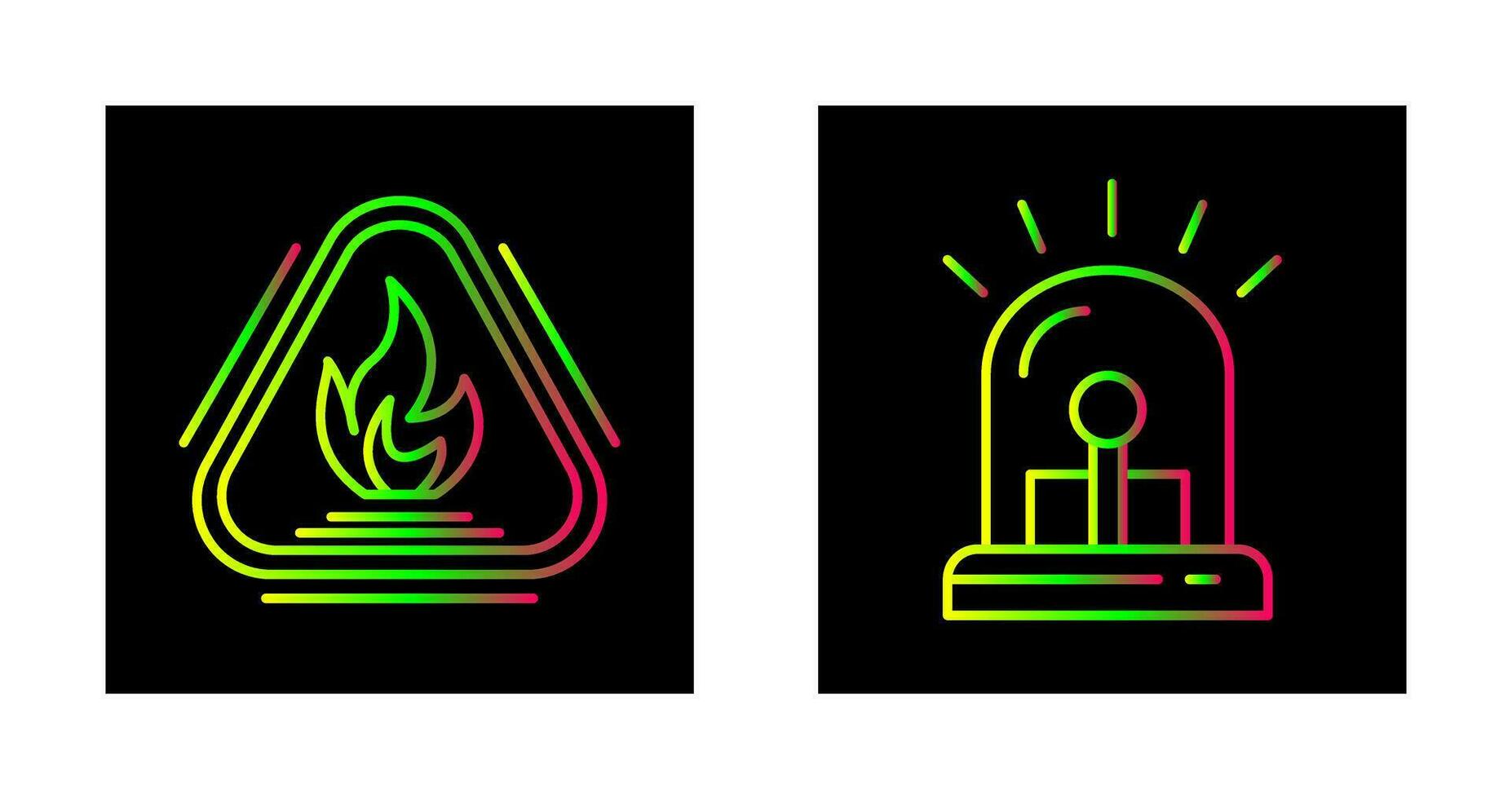 Caution Fire and Siren Icon vector