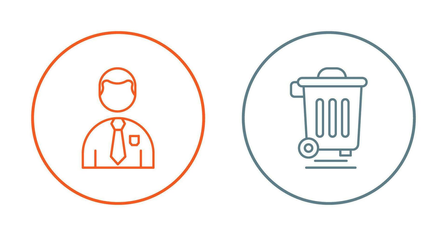 Employee and Dustbin Icon vector