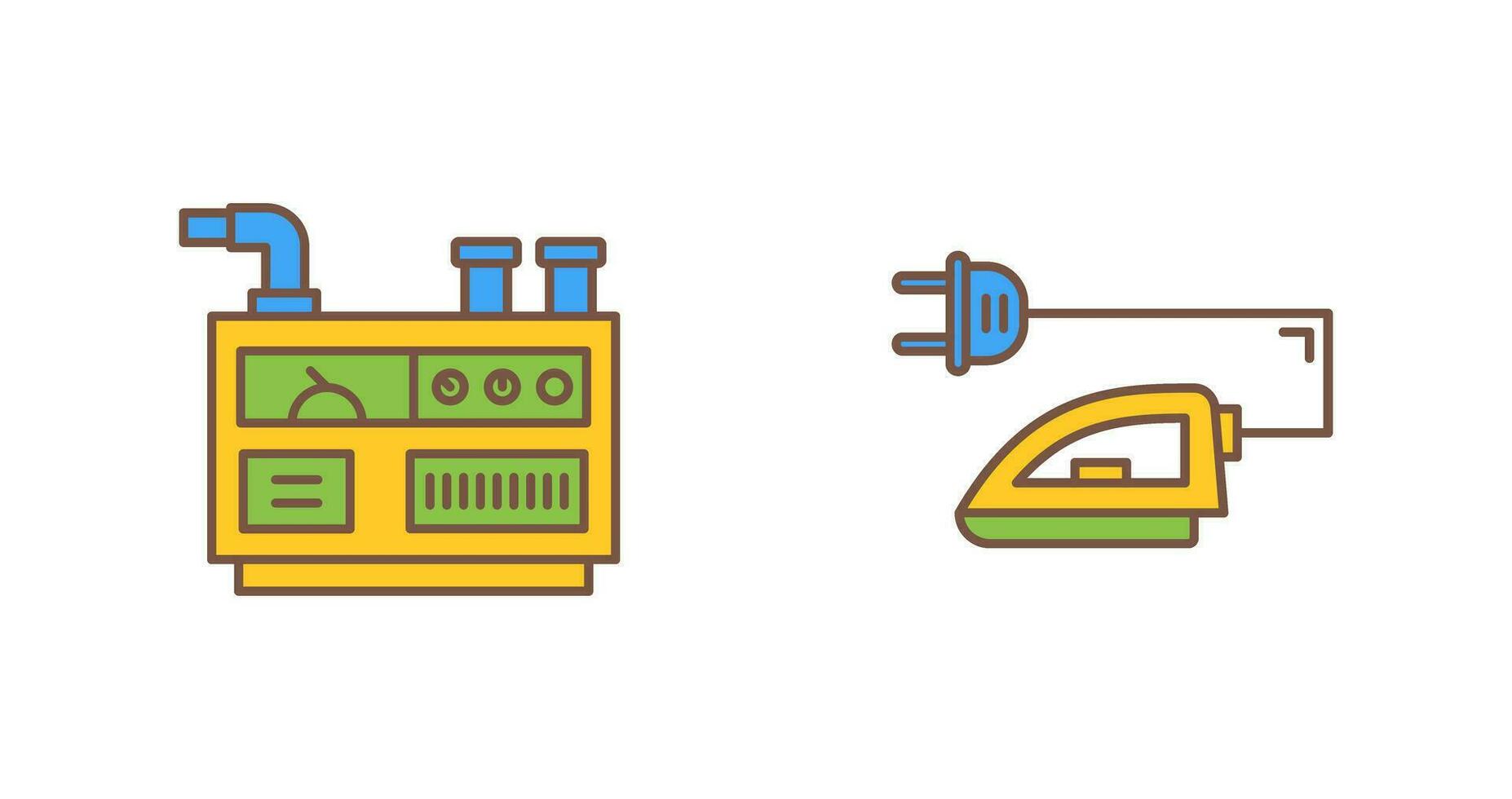 generador y hierro icono vector