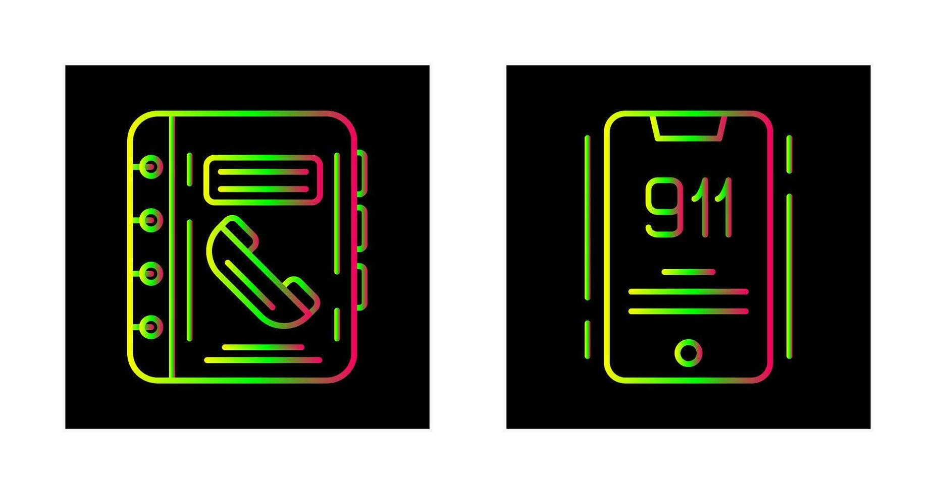 Phonebook and 911 Icon vector