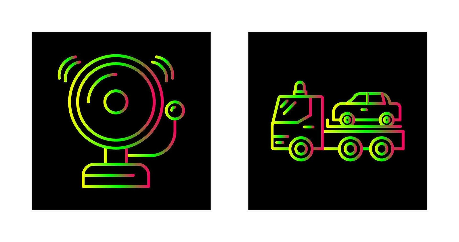 Fire Alarm and Tow Truck Icon vector