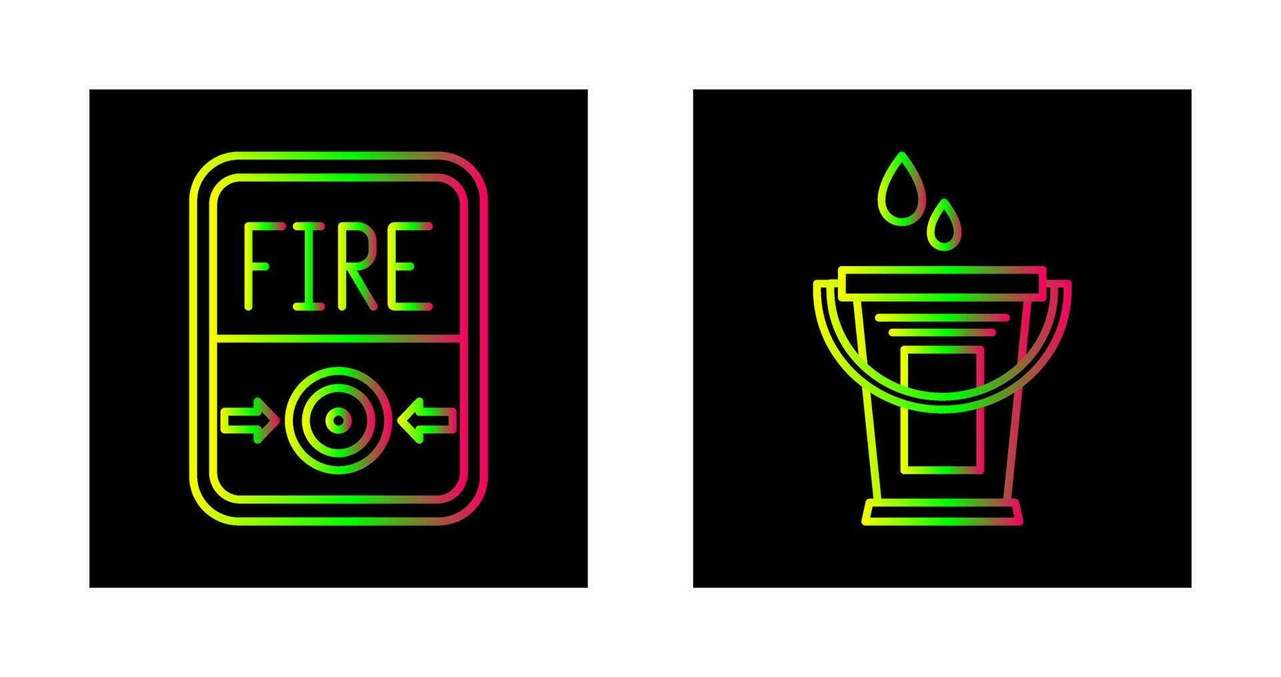 Fire Button and Water Bucket Icon vector