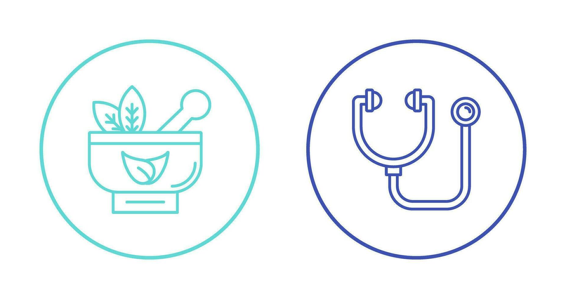 Ayurvedic and Stethoscope Icon vector