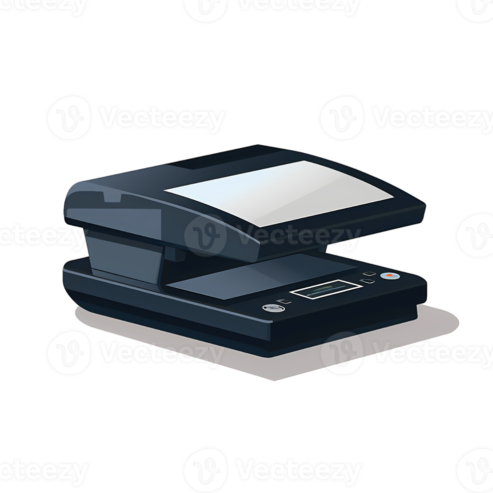 Ai generated black and white scanner on a transparent background png