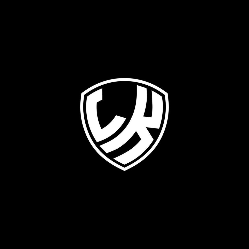 LK Initial Letter in Modern concept Monogram Shield Logo vector