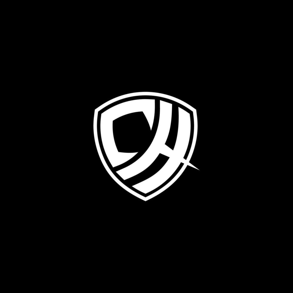 CH Initial Letter in Modern concept Monogram Shield Logo vector