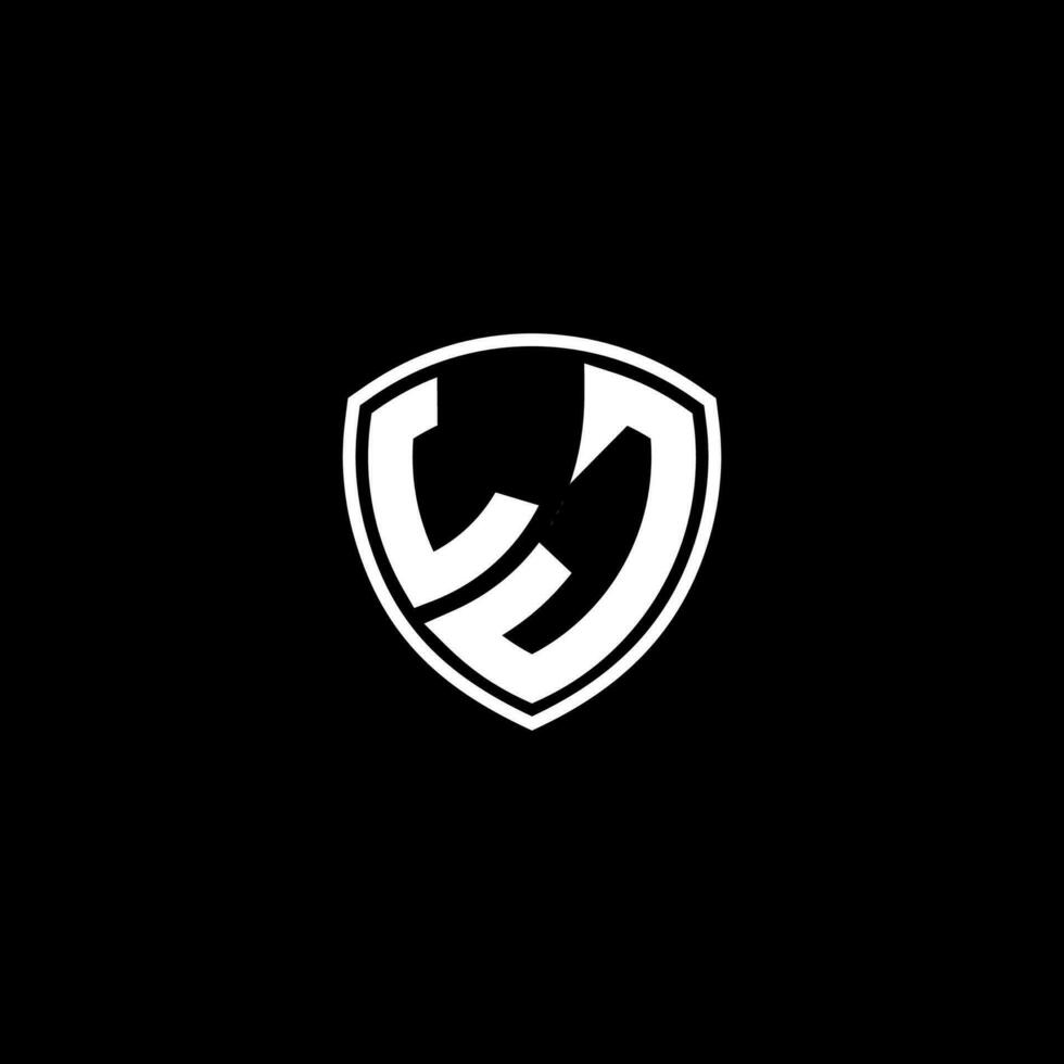 LJ Initial Letter in Modern concept Monogram Shield Logo vector