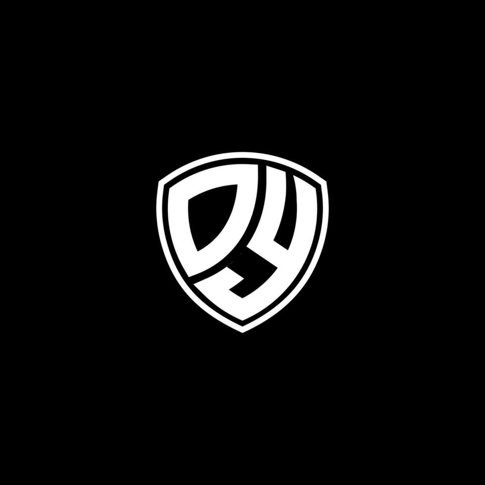DY Initial Letter in Modern concept Monogram Shield Logo vector