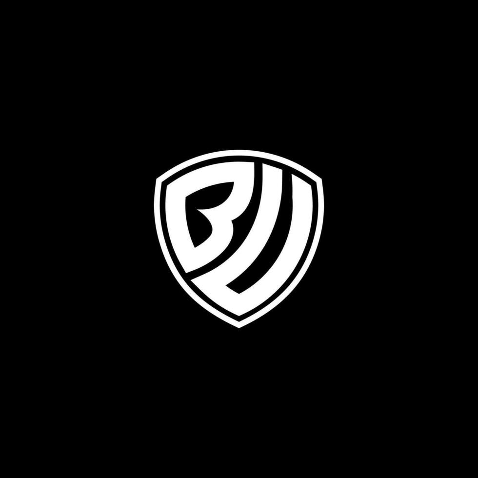 BU Initial Letter in Modern concept Monogram Shield Logo vector