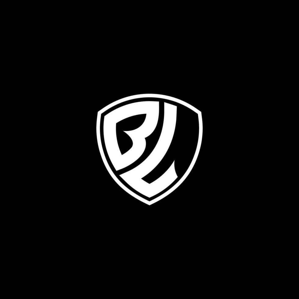 BL Initial Letter in Modern concept Monogram Shield Logo vector