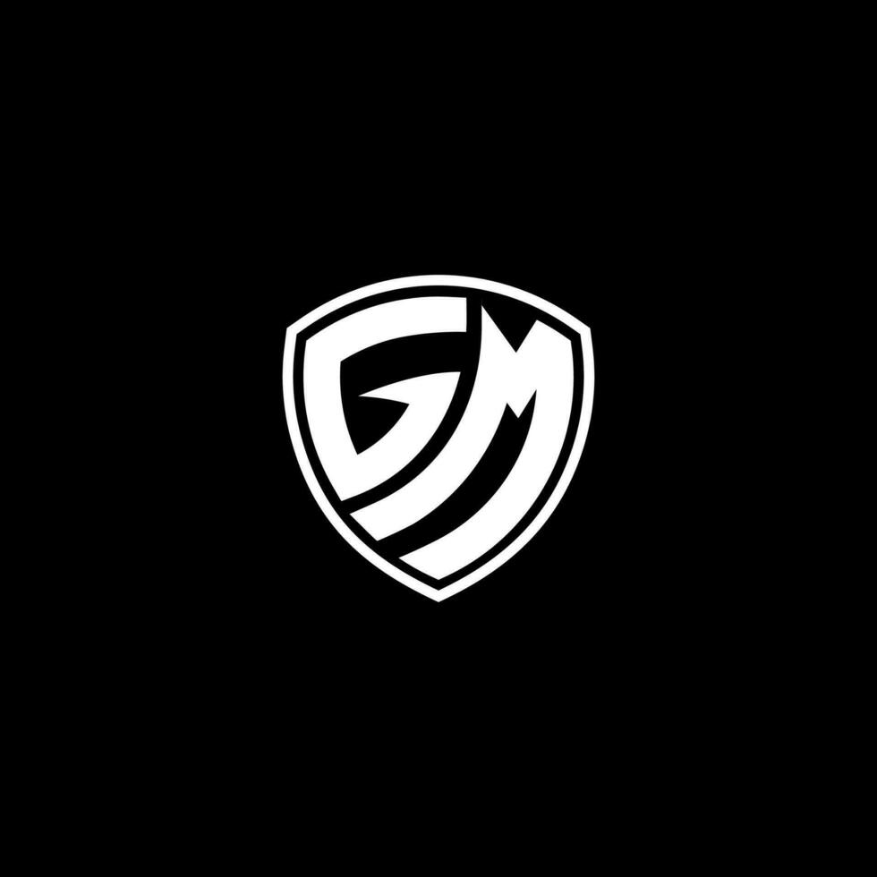 GM Initial Letter in Modern concept Monogram Shield Logo vector