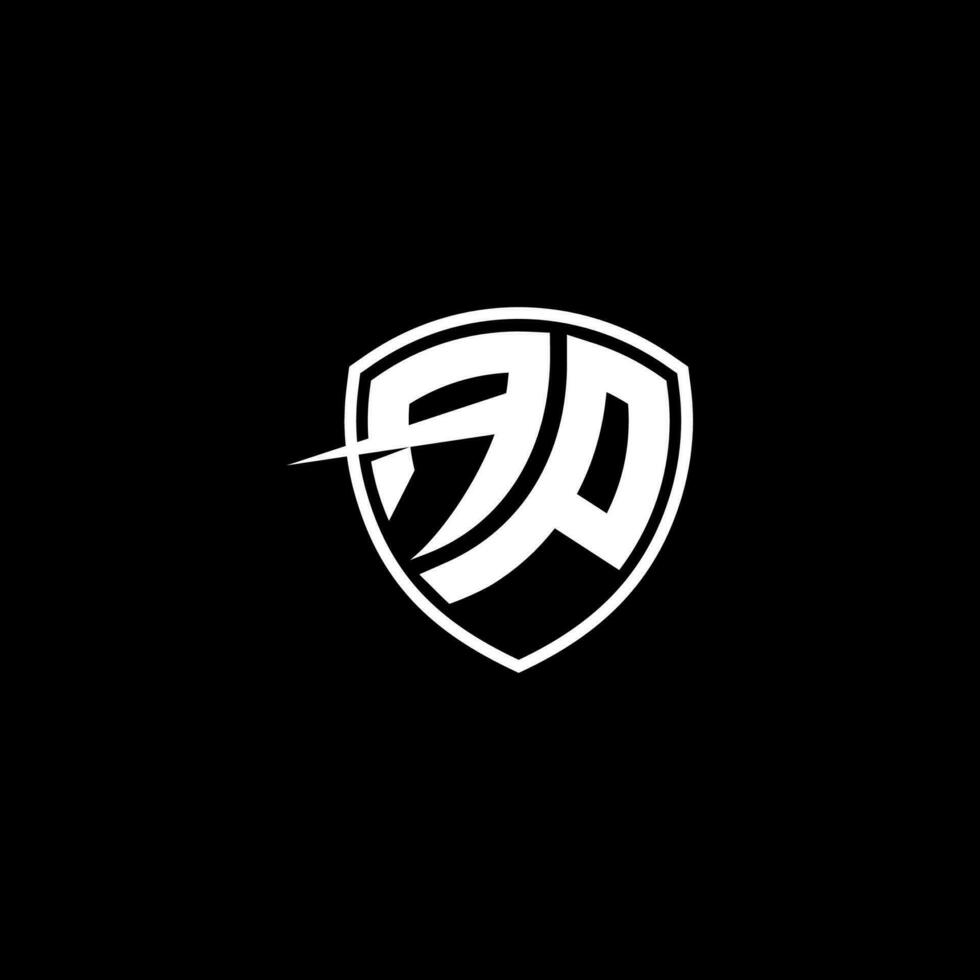 AP Initial Letter in Modern concept Monogram Shield Logo vector