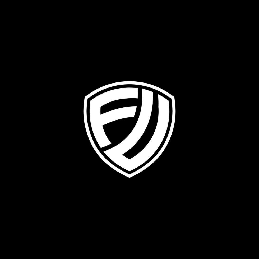 FU Initial Letter in Modern concept Monogram Shield Logo vector