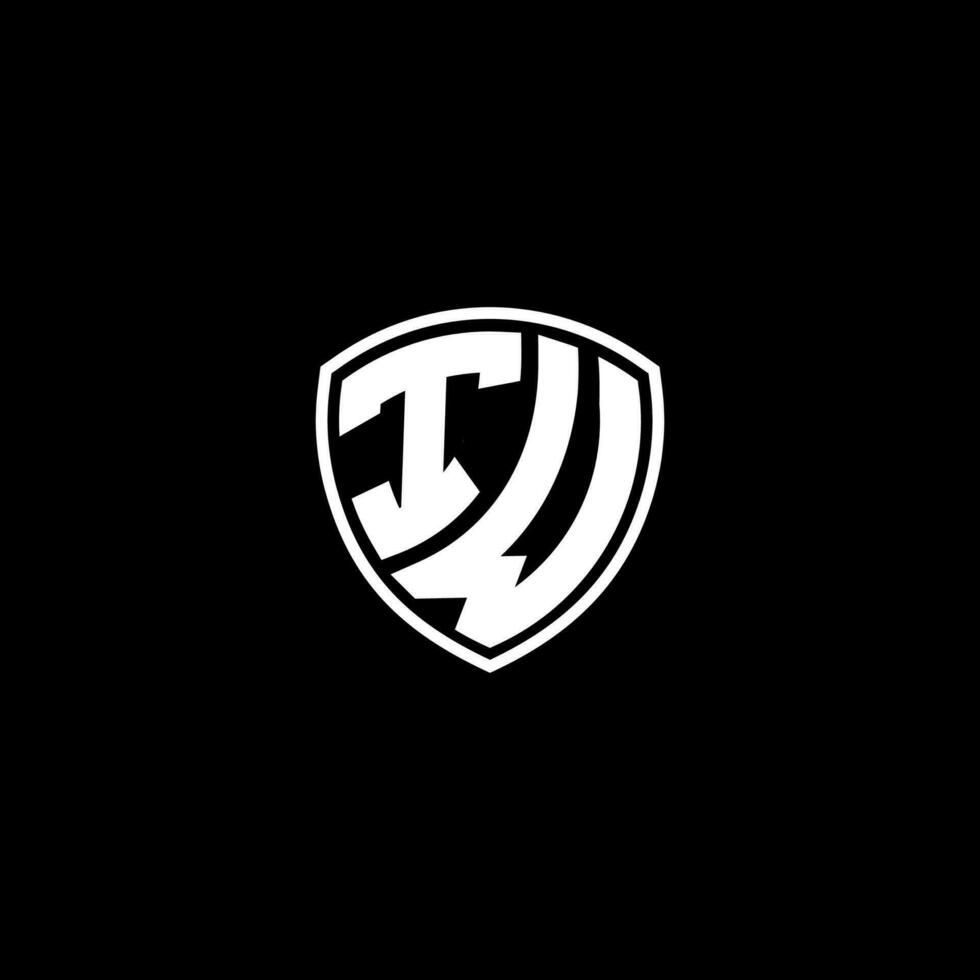 IW Initial Letter in Modern concept Monogram Shield Logo vector