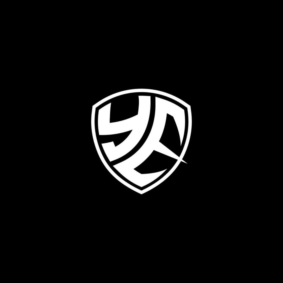 YE Initial Letter in Modern concept Monogram Shield Logo vector