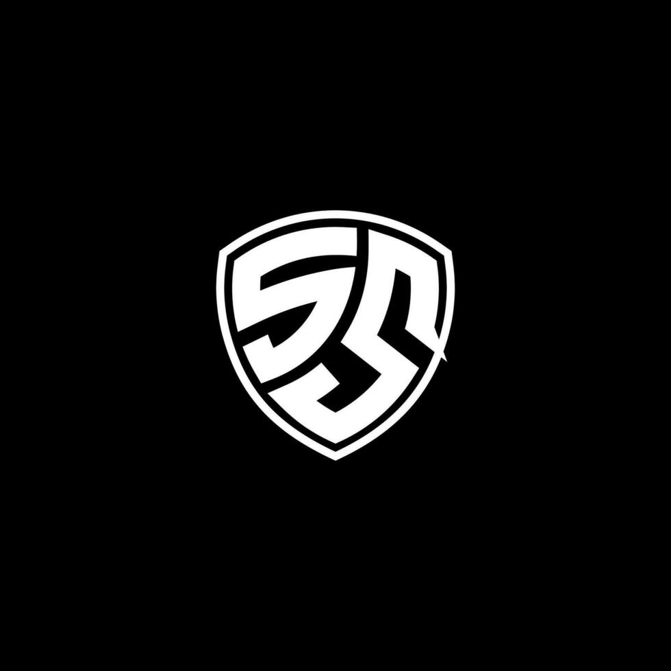 SS Initial Letter in Modern concept Monogram Shield Logo vector