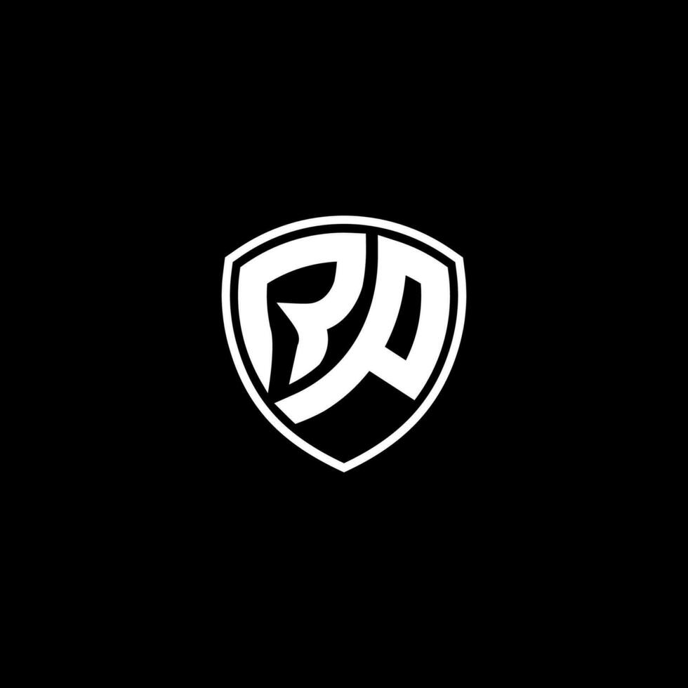 RP Initial Letter in Modern concept Monogram Shield Logo vector