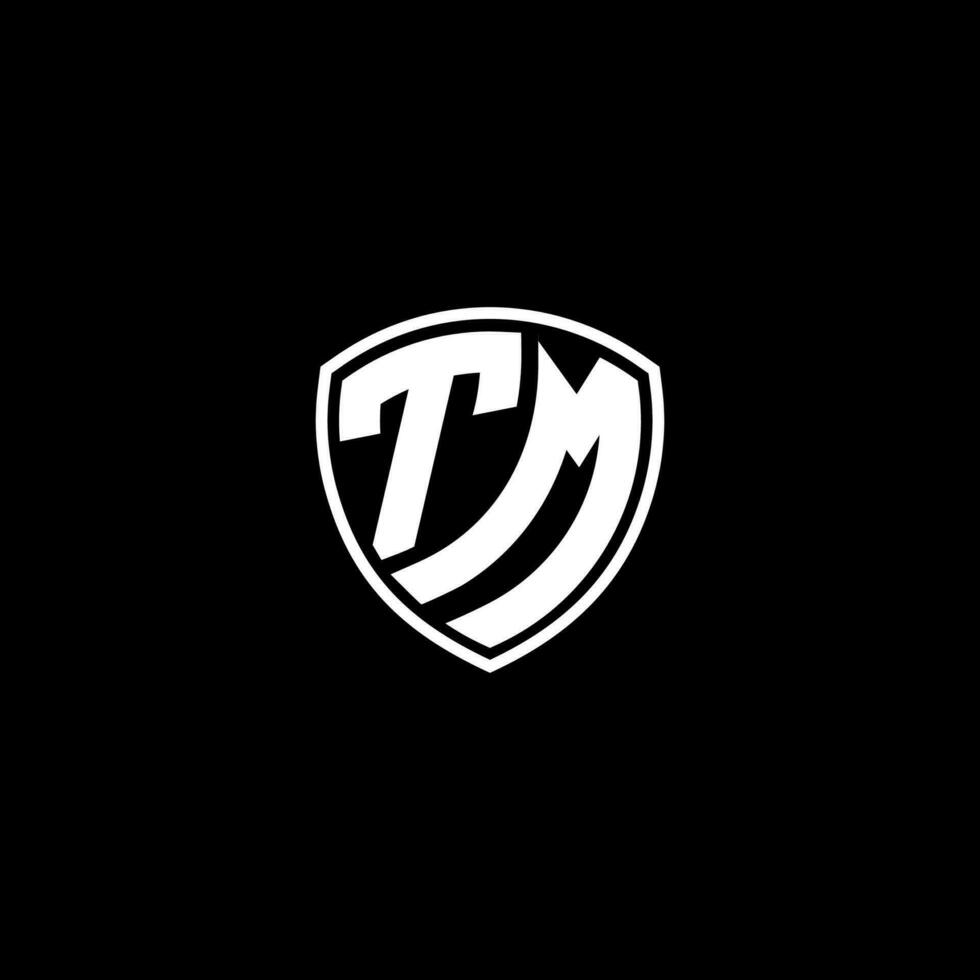 TM Initial Letter in Modern concept Monogram Shield Logo vector
