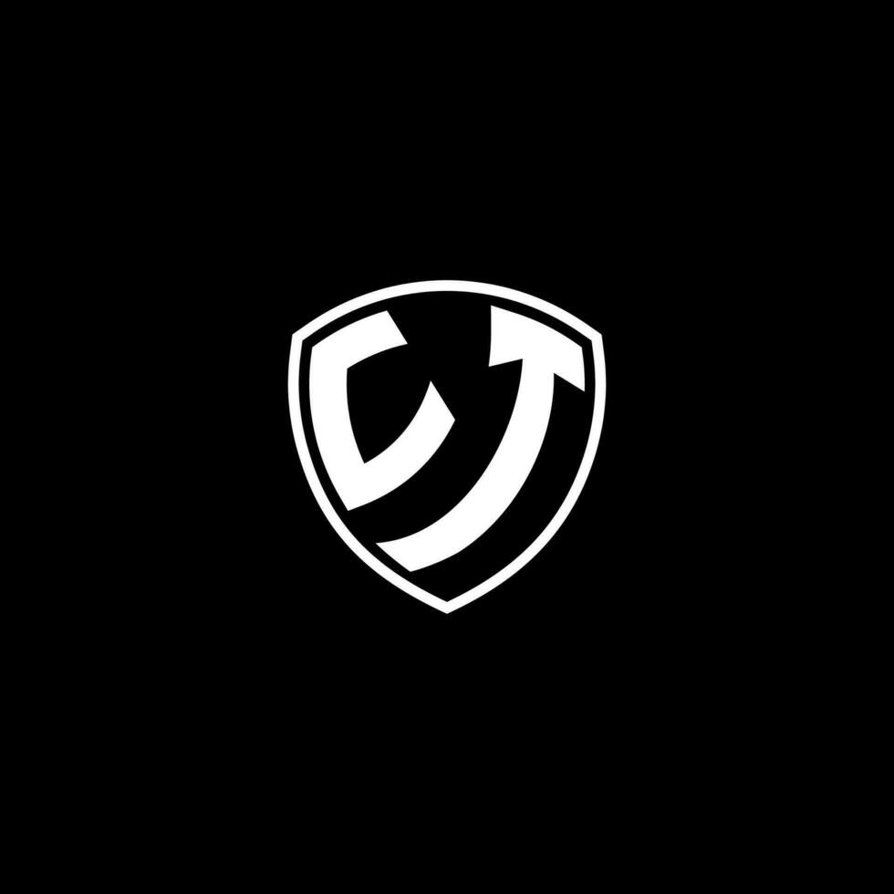 UT Initial Letter in Modern concept Monogram Shield Logo vector