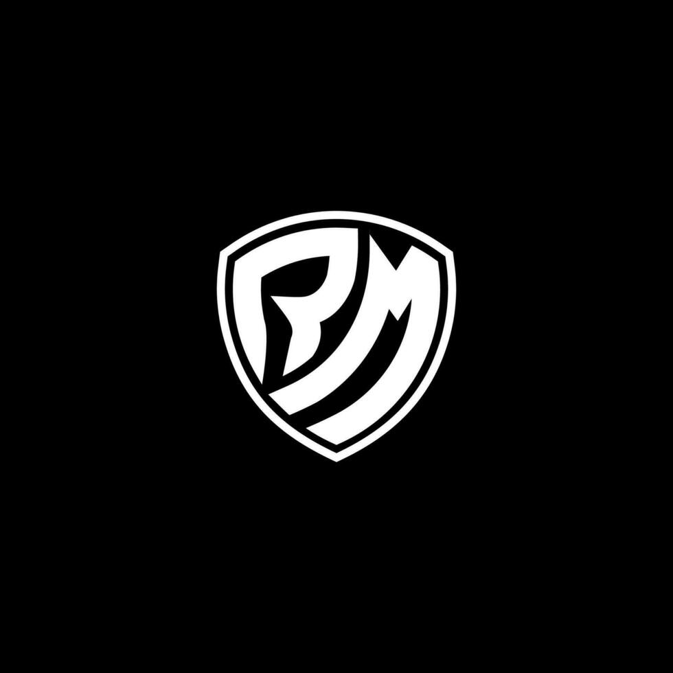 RM Initial Letter in Modern concept Monogram Shield Logo vector