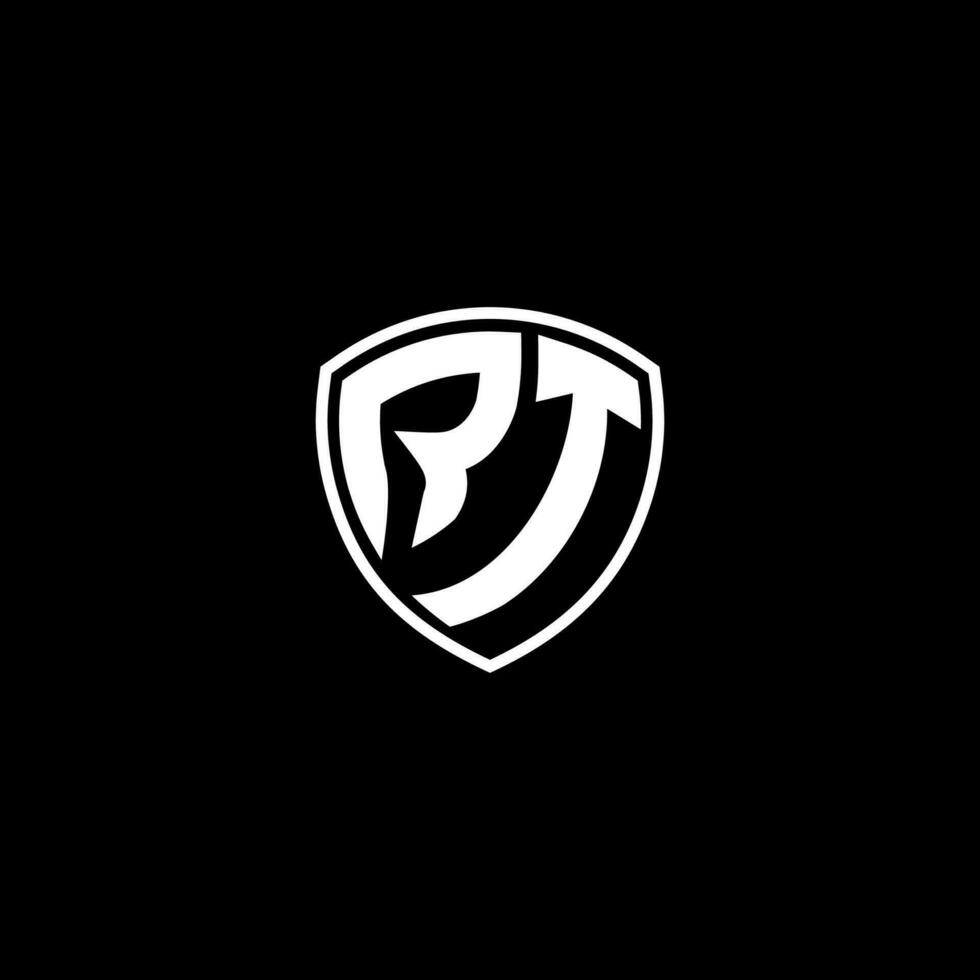 RT Initial Letter in Modern concept Monogram Shield Logo vector