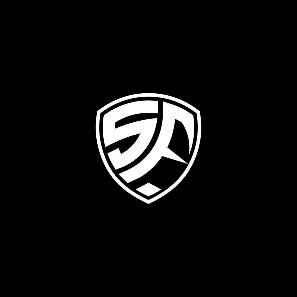 SF Initial Letter in Modern concept Monogram Shield Logo vector