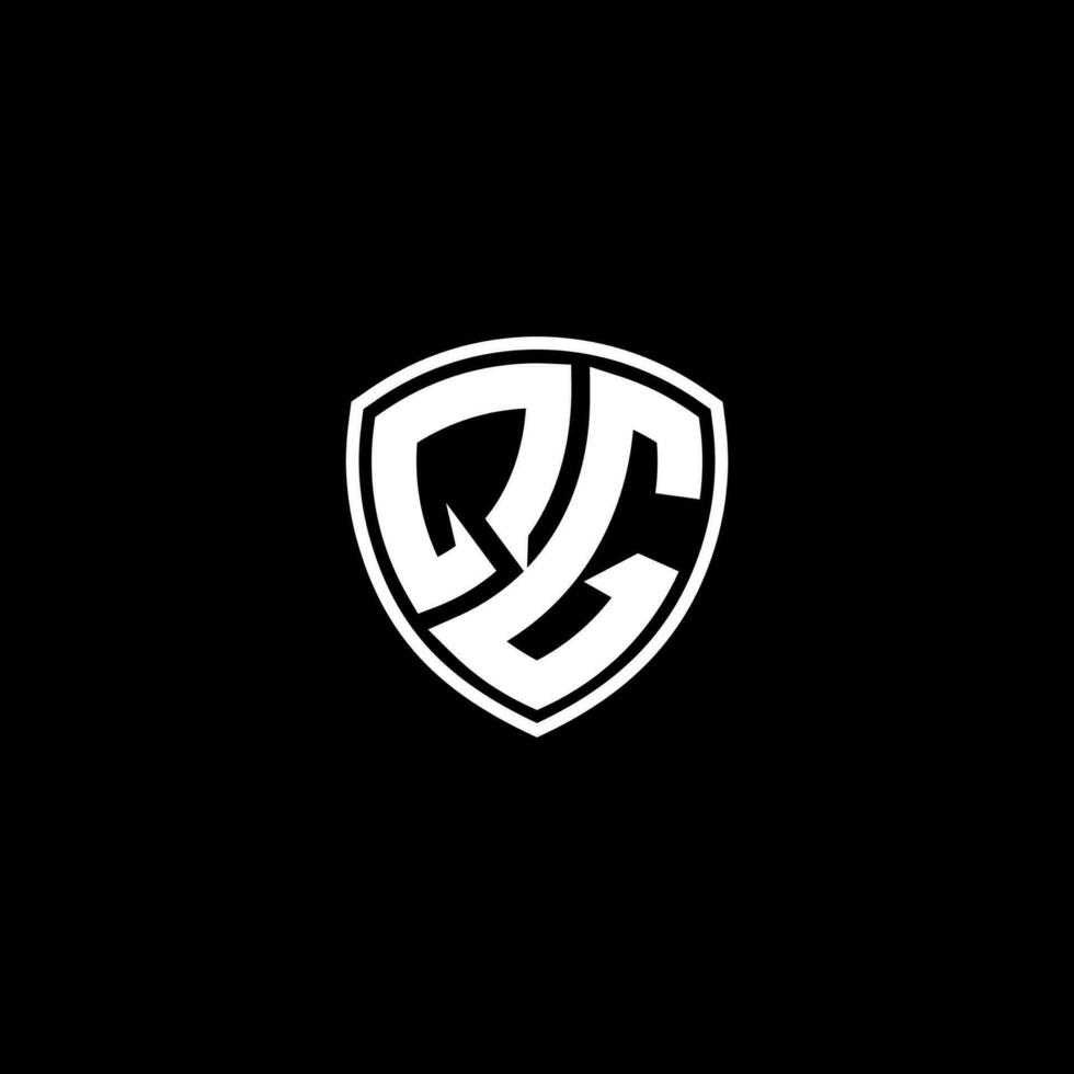 QG Initial Letter in Modern concept Monogram Shield Logo vector