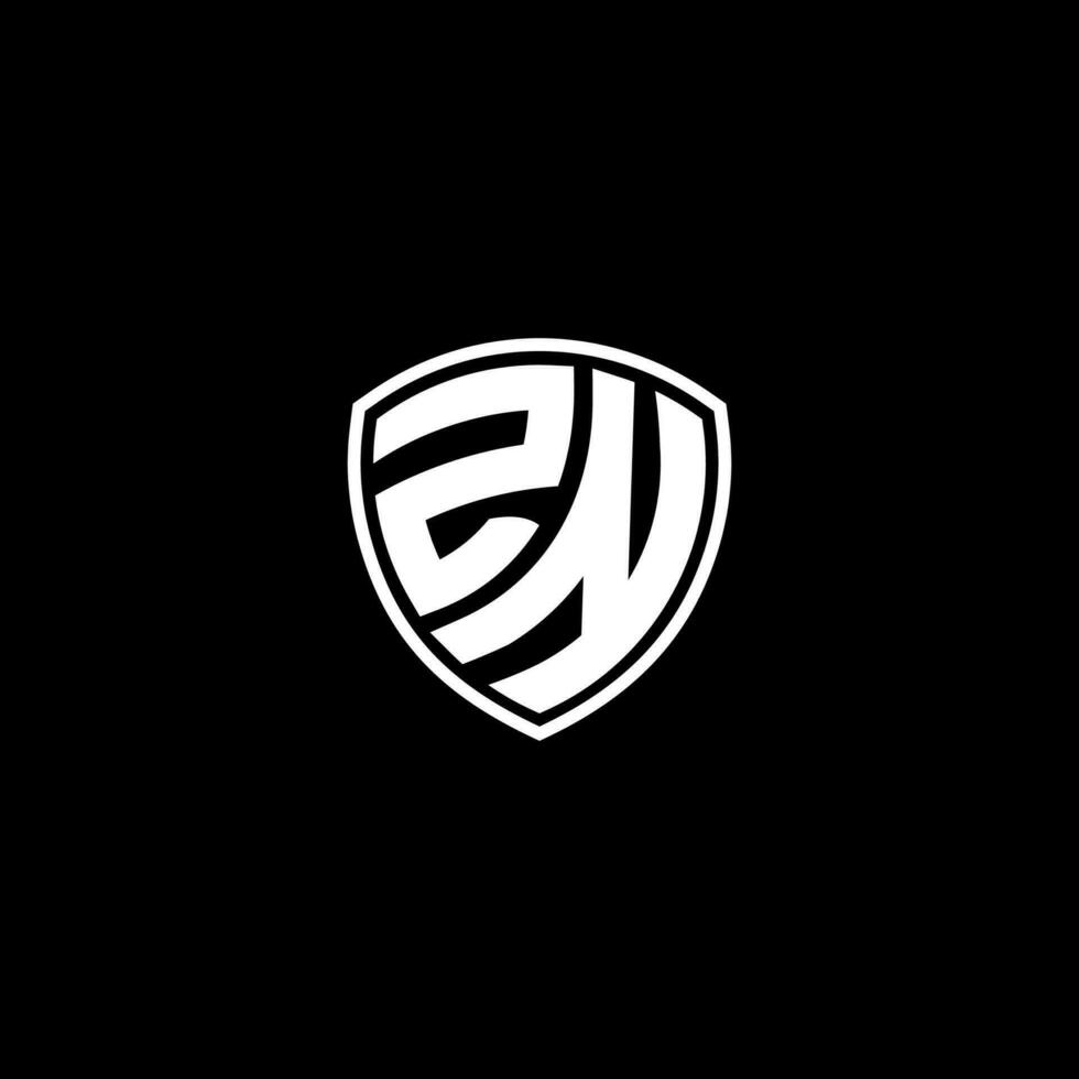 ZN Initial Letter in Modern concept Monogram Shield Logo vector