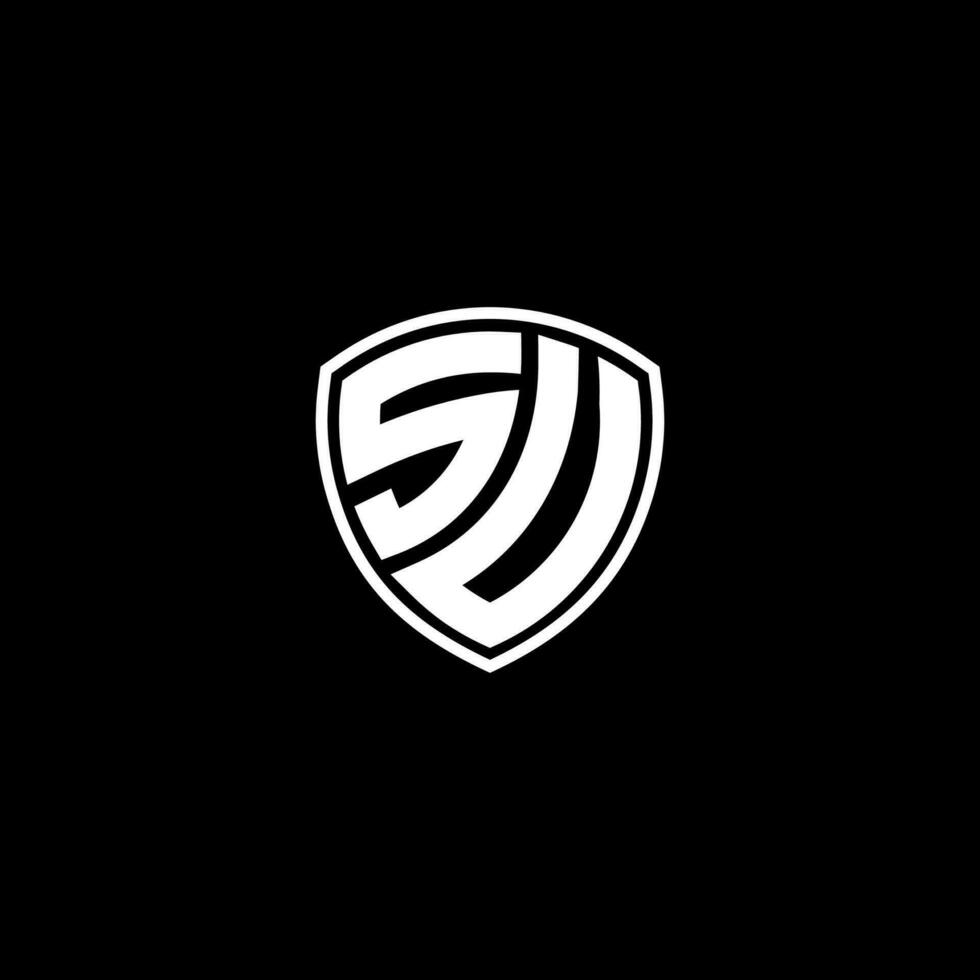 SU Initial Letter in Modern concept Monogram Shield Logo vector