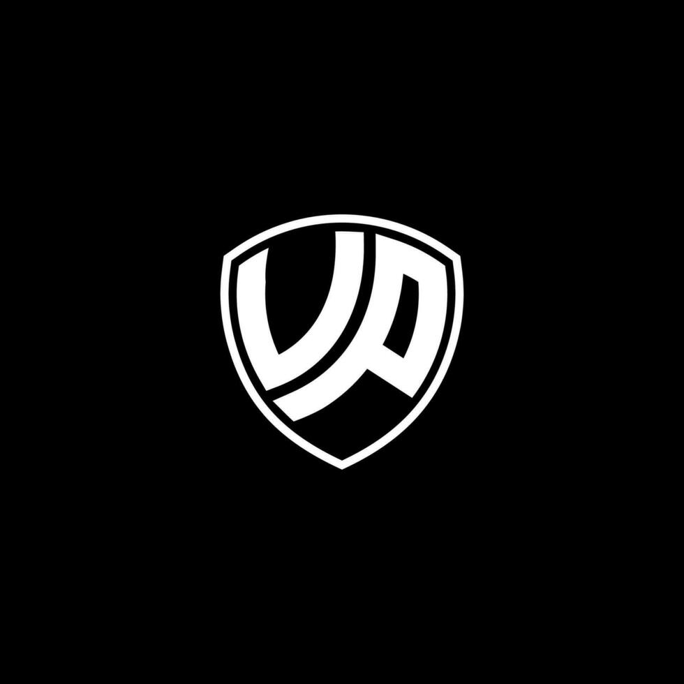 VP Initial Letter in Modern concept Monogram Shield Logo vector