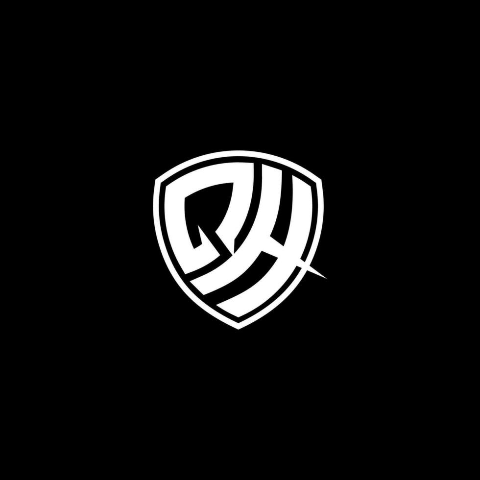 QH Initial Letter in Modern concept Monogram Shield Logo vector